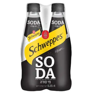 שוופס סודה זכוכית4*250מל 1 ליטר