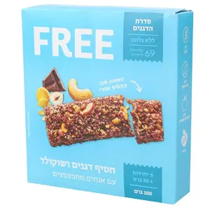 פרי חטיפי בריאות חמישיה דגנים עם שוקולד 100 גרם