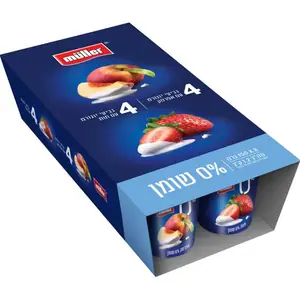 יוגורט אפרסק+תות0% 8*150 1.2 ק"ג
