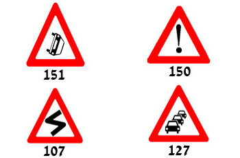 Cual señal advierte "accidente de trafico "por delante?