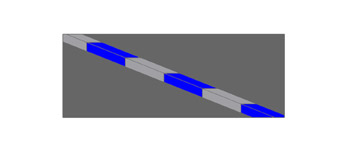 ما هو مفهوم أحجار الحافة المدهونة على التناوب باللون الأزرق؟