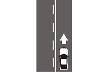 ¿Cómo debe conducirse el vehículo marcado cuando aparece la marca sobre el camino?